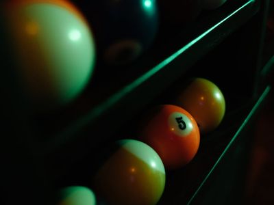 Close up of sports equipment in a dark room